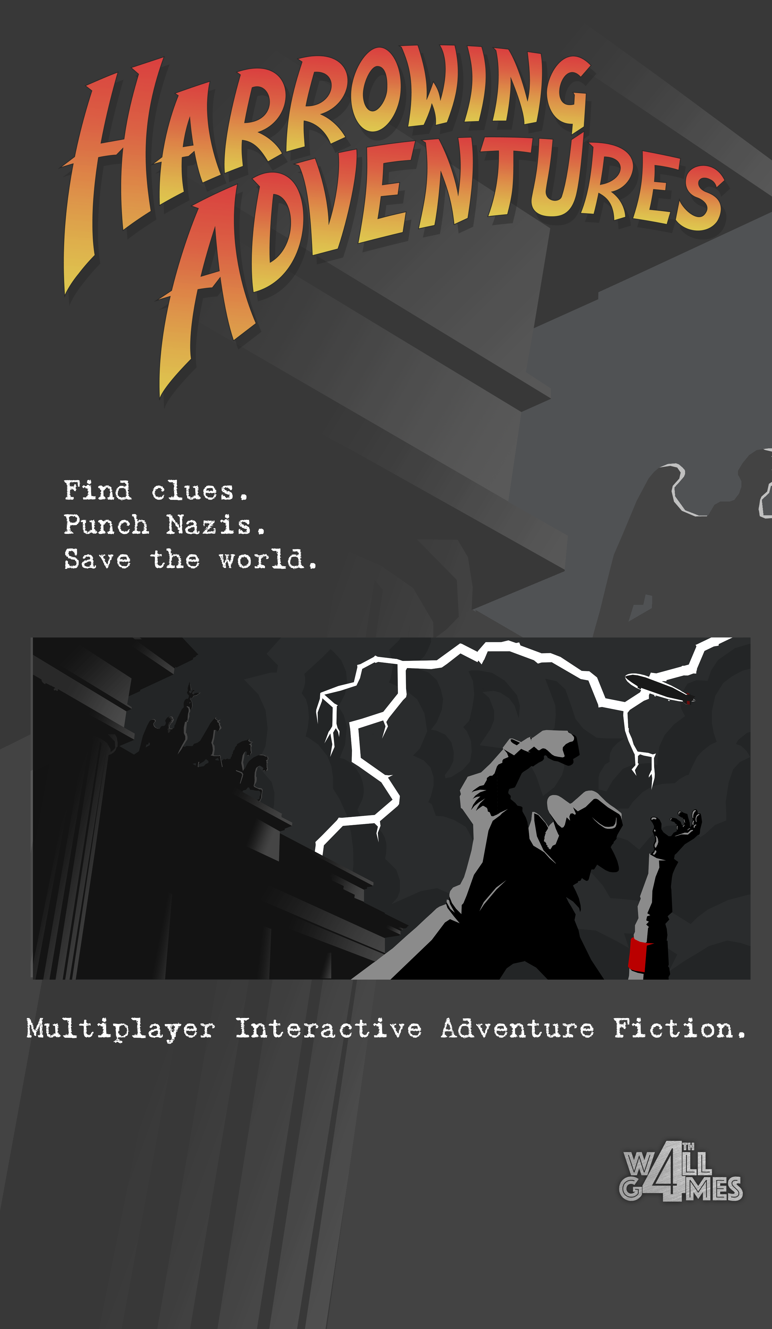 The title page of the <i>Harrowing Adventures</i> video game.